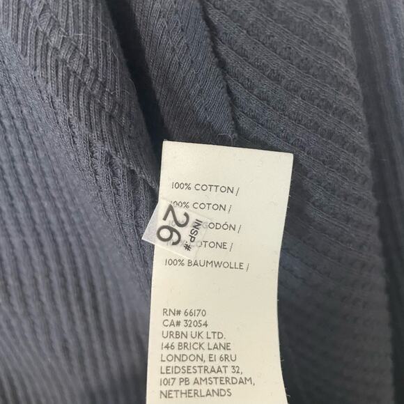 Free People Santa Clara Thermal XS Black Waffle Knit Oversized Batwing V Neck - Picture 5 of 7